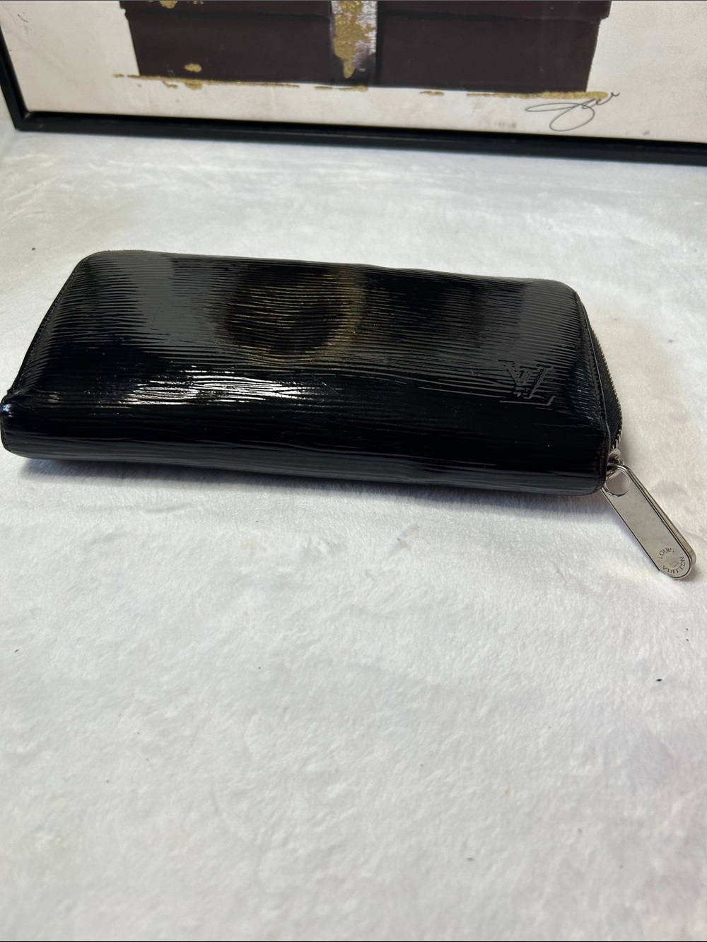 Louis Vuitton Glossy Black Epi Zip Wallet